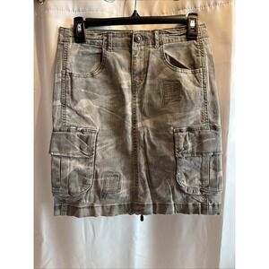 VTG Old Navy Skirt Womens 14 Camouflage Utility Back Zip Camo Y2K Grunge